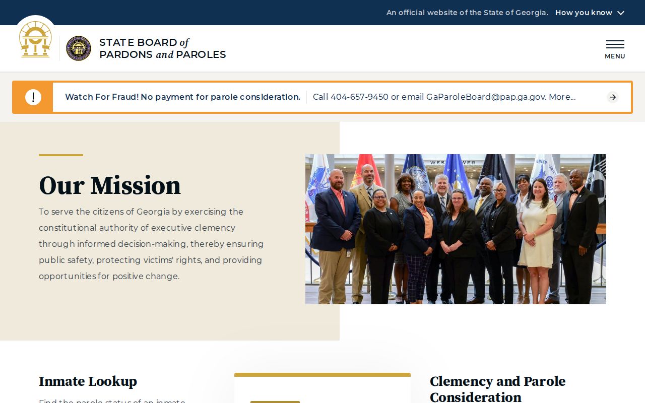 Bacon County parole and probation lookup links on the Georgia Parole Board site